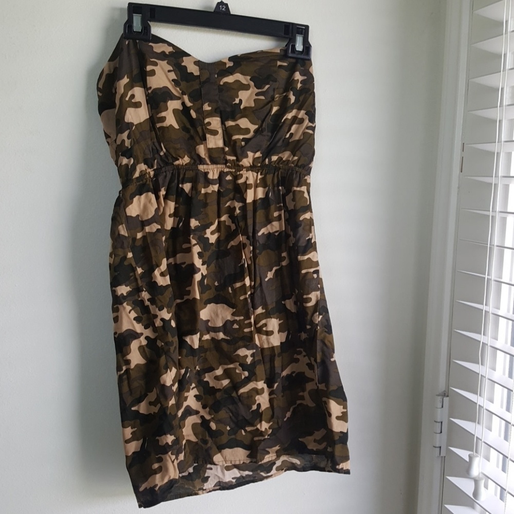 Camo print mini dress